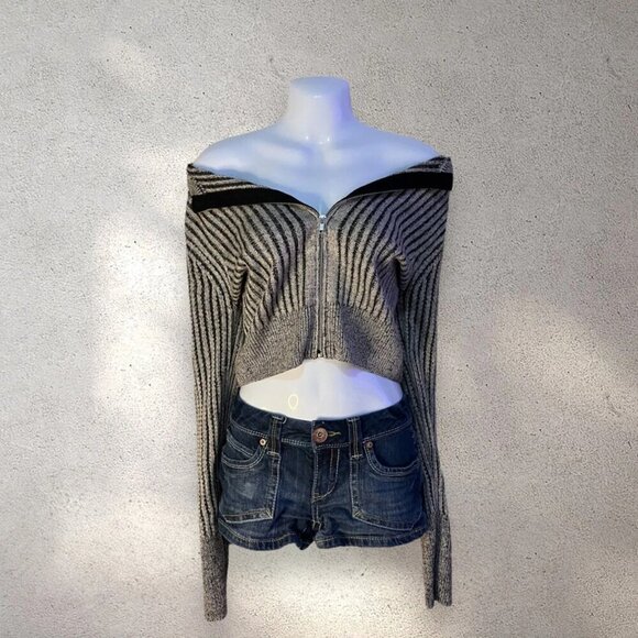 H&M Divided Rib-Knit Zip Up  Long sleeves cardigan Size: M - Picture 5 of 9